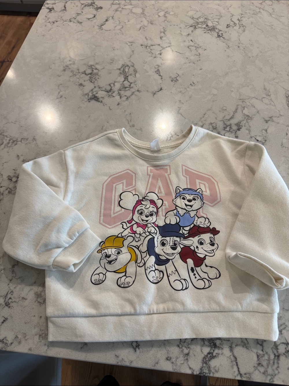 GAP White Kids Paw Patrol Crewneck Sweatshirt with Pastel Logo